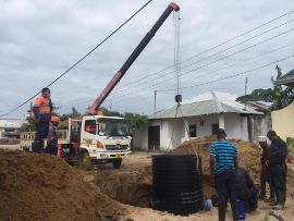 Relocation of concrete manhole